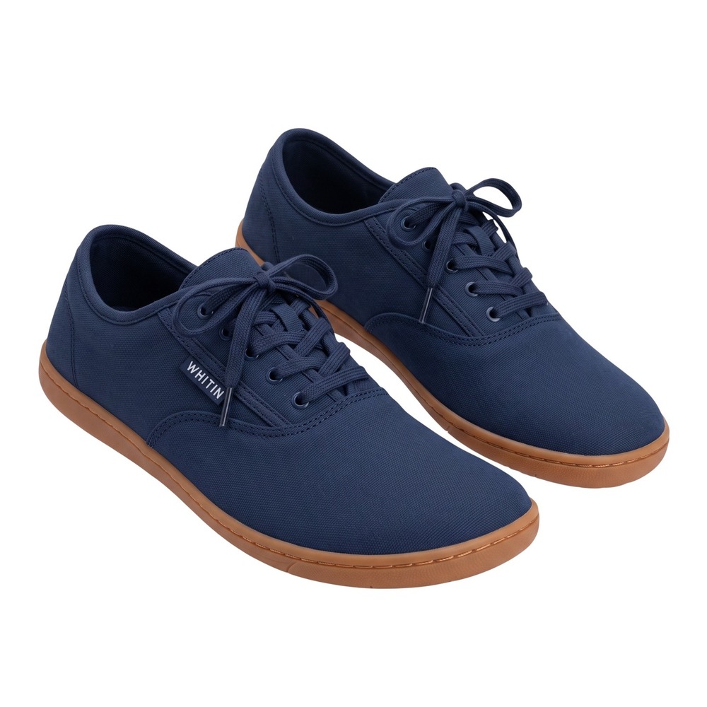 Whitin Barefoot Sneakers W87 Navy Blue Canvas Wide Toe Box Minimalist Shoes 41
